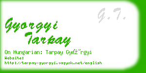 gyorgyi tarpay business card